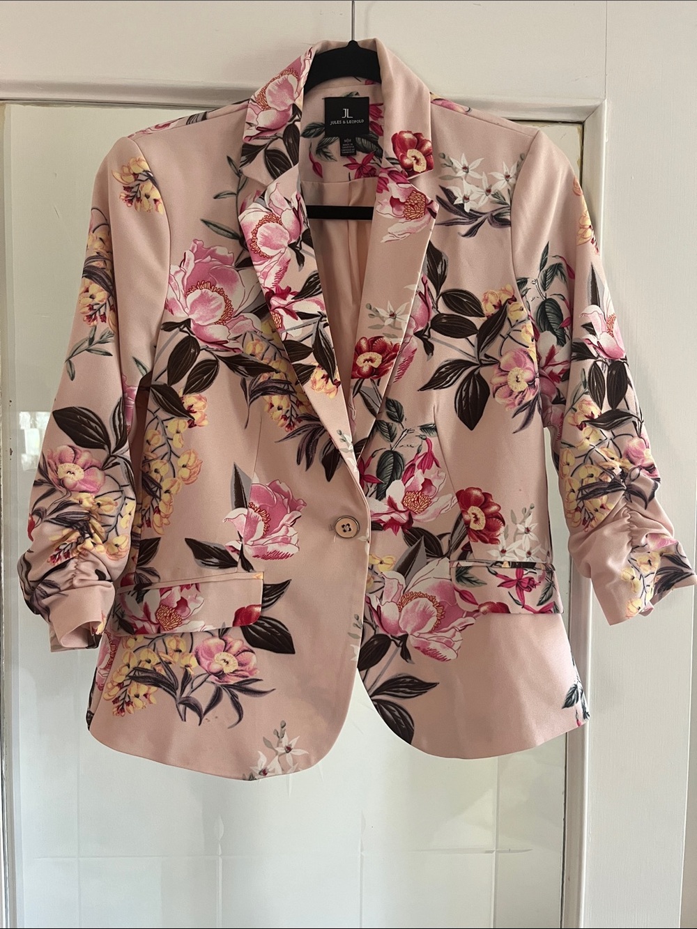 Jules & Leopold Blush Pink Floral Women's Blazer